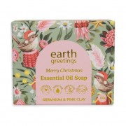 Essential Oil Soap | Festive Wrens | Geranium + Pink Clay Essential Oil Soap | Festive Wrens | Geranium + Pink Clay